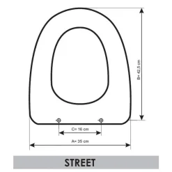 Asiento Para Inodoro – Street – Gala – G5127201 Fija / G5127501 Amortiguada
