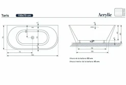 Bañera Acrilica Exenta Adosada A Pared Con Faldón – Taris – Baños 10