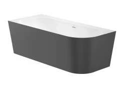 Bañera De STONEX® Negra De Esquina Asimétrica Izquierda Con Desagüe Click-clack Y Sifón 1800 X 800 X 590 Mm – Raina – Roca – A2486630K0