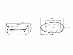 Bañera De STONEX® Oval Beige Con Desagüe Click-clack Y Sifón – Kauai – Roca – A2486170B0