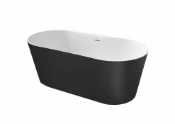 Bañera De STONEX® Ovalada Negra Con Desagüe Click-clack Y Sifón – Raina – Roca – A2484660K0