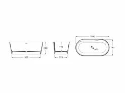 Bañera De STONEX® Ovalada Perla Con Desagüe Click-clack Y Sifón – Raina – Roca – A2484660P0