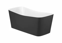 Bañera De STONEX® Rectangular Negra Con Desagüe Click-clack Y Sifón – Maui – Roca – A2485020K0