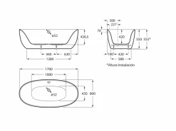 Bañera De SURFEX® Oval Perla Con Desagüe – Beyond – Roca – A2484650P0