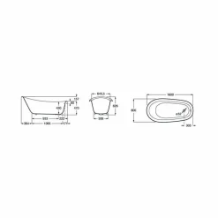 Bañera Oval De Fundición Esmaltada Con Fondo Antideslizante – Carmen – Roca