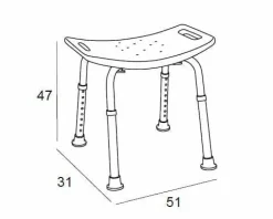 Banqueta Ducha Aluminio – Pulido Mate Modelo Combis – 1940054 – Manillons Torrent