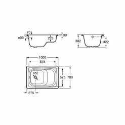 Baño Aseo De Acero Rectangular – Contesa – Roca – A213100001