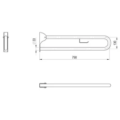 Barra De Apoyo Abatible Luxcover Mármol Blanco 170 – Prestoequip – MB170