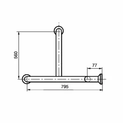 Barra De Apoyo Bañera Horizontal Inox Blanco – PrestoEquip – 68165