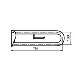 Barra De Apoyo Mural Abatible Inox Blanco – Prestobar Inox 170 – PrestoEquip – 68170