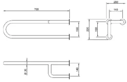 Barra De Apoyo Mural Inox Blanco – PrestoEquip – 68135