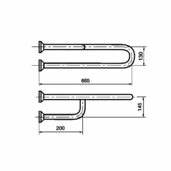 Barra De Apoyo Mural Inox Mate – PrestoEquip – 88135