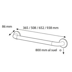 Barra De Apoyo Mural Recta 365 Mm – Prestobar 285 – PrestoEquip – 89285