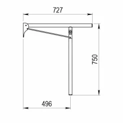 Barra De Apoyo Nylon Abatible Mural-suelo – PrestoEquip – 89177