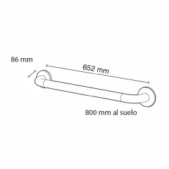 Barra De Apoyo Recta Nylon 652 Mm – PrestoEquip – 89570