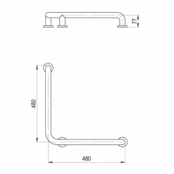 Barra De ángulo Blanca Para Ducha – LuxCover Mármol Blanco – PrestoEquip – MB160
