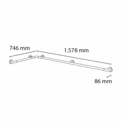 Barra De Sujeción En ángulo Para Bañeras – Prestobar 185 – PrestoEquip – 89185