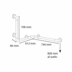 Barra En ángulo Para Conjunto Ducha – Prestobar 165 – PrestoEquip – 89165
