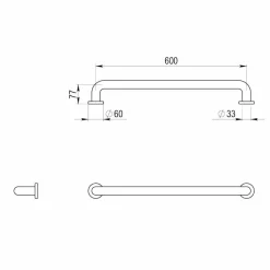 Barra Recta Inox Brillo 600 Mm – Prestobar 285 – PrestoEquip – 88570