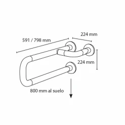 Barra Recta Para Ducha 591 Mm – Prestobar 135 – PrestoEquip – 89135
