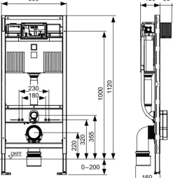 Bastidor Cisterna Empotrada. Módulo WC Con Cisterna Uni, Altura 1120 Mm – Teceprofil – 9300300 – Tece