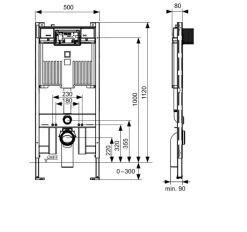 Bastidor Cisterna Empotrada. Módulo WC Con Cisterna Octa II, 8 Cm, Altura 1120 Mm- Teceprofil – 9300500 – Tece