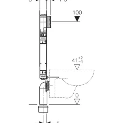Bastidor Para Inodoro Suspendido 109 Cm , Con Cisterna Empotrada Sigma 8 Cm , Codo De Desague De Pvc- Geberit Kombifix