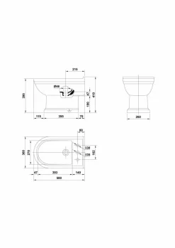 Bidé Noble Monobloque Blan – Gala – G1236001