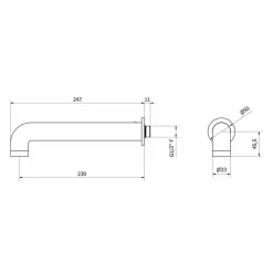 Caño Mural Pulsador Lever – Strem – 63400 – Galindo