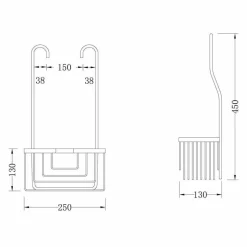 Cesta Portagel De Latón Rectangular Colgar Albeniz – Oxen –