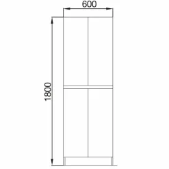 Columna Auxiliar 4 Puertas 60x37x181 Cm – Pilar Infinity – Salgar
