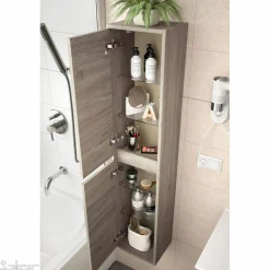 Columna Auxiliar Pilar 1 Puerta Con Cierre Amortiguado, Reversible Y Baldas De Madera. Tirador Incluido – Attila – Salgar