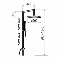 Columna Con Rociador Y Accesorios Nitro Para Grupo De Ducha – 269400 – Galindo