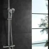 Columna De Baño Y Ducha Wind Blu RD Con Termostática, Rociador Acero Inoxidable AISI304 De ¯25 Cm. – 20WBR25OLB02 – AQG