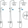 Columna De Baño Y Ducha Wind Blu SQ Con Termostática, Rociador Acero Inoxidable AISI304 De 25×25 Cm. – 20WBC25OLB02 – AQG