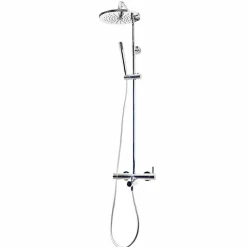 Columna De Baño-ducha Mezcladora Con Inversor Theo Rociador 250 Mm Y Flexo Pvc – 86550700 – Galindo