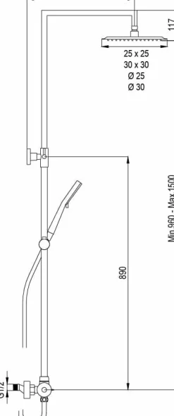 Columna De Ducha Berenice Con Termostática, Rociador Acero Inoxidable AISI304 De ¯30 Cm. – 20BER30SID02 – AQG