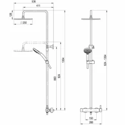 Columna De Ducha Mezcladora – Theo City – 86450300 – Griferías Galindo