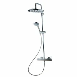 Columna De Ducha Mezcladora Theo Rociador 300 Mm Inox Y Flexo Pvc – 86450302 – Galindo
