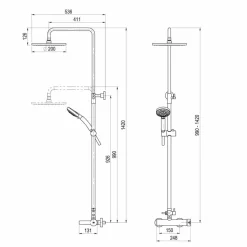 Columna De Ducha Mezcladora Lux Zip Plus 2.0 Rociador 250 Mm – 21550300 – Galindo
