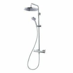 Columna De Ducha Mezcladora Nine Rociador 250 Mm Inox Y Flexo Pvc – 46250301 – Galindo