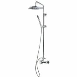 Columna De Ducha Mezcladora Cónico Negro Rociador 200 Mm Y Flexo PVC – 71750116 – Galindo – LuxCover