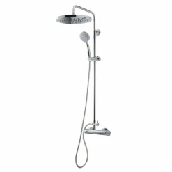 Columna De Ducha Mezcladora Con Columna 250mm Abs, Flexo Inox Y Maneral Pysa 5 Funciones Cromo – Karim Due – Galindo – 88950300