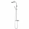 Columna De Ducha Mezcladora Zen Rociador Cuadrado 200 Mm Y Flexo Inox – 57050200 – Galindo