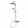 Columna De Ducha Mezcladora Theo Dark Rociador 250 Mm Abs Y Flexo Pvc Cromo – 86350300 – Galindo