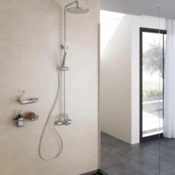 Columna De Ducha Mezcladora Cónico Rociador 250 Mm Y Flexo Pvc – 71750300 – Galindo