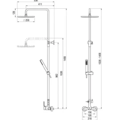 Columna De Ducha Monomando Mezcladora Rociador 250 Mm – Ingo Plus – 71550300 – Galindo