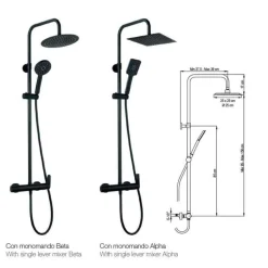 Columna De Ducha Monomando En Acabado Negro – Nite – AQG