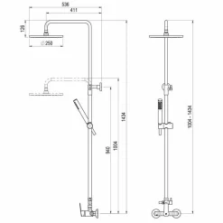 Columna De Ducha Monomando Mezcladora Rociador 200 Mm – Albos – 71250100 – Galindo