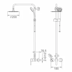 Columna De Ducha Negra – Roma – Imex – BDR001/NG